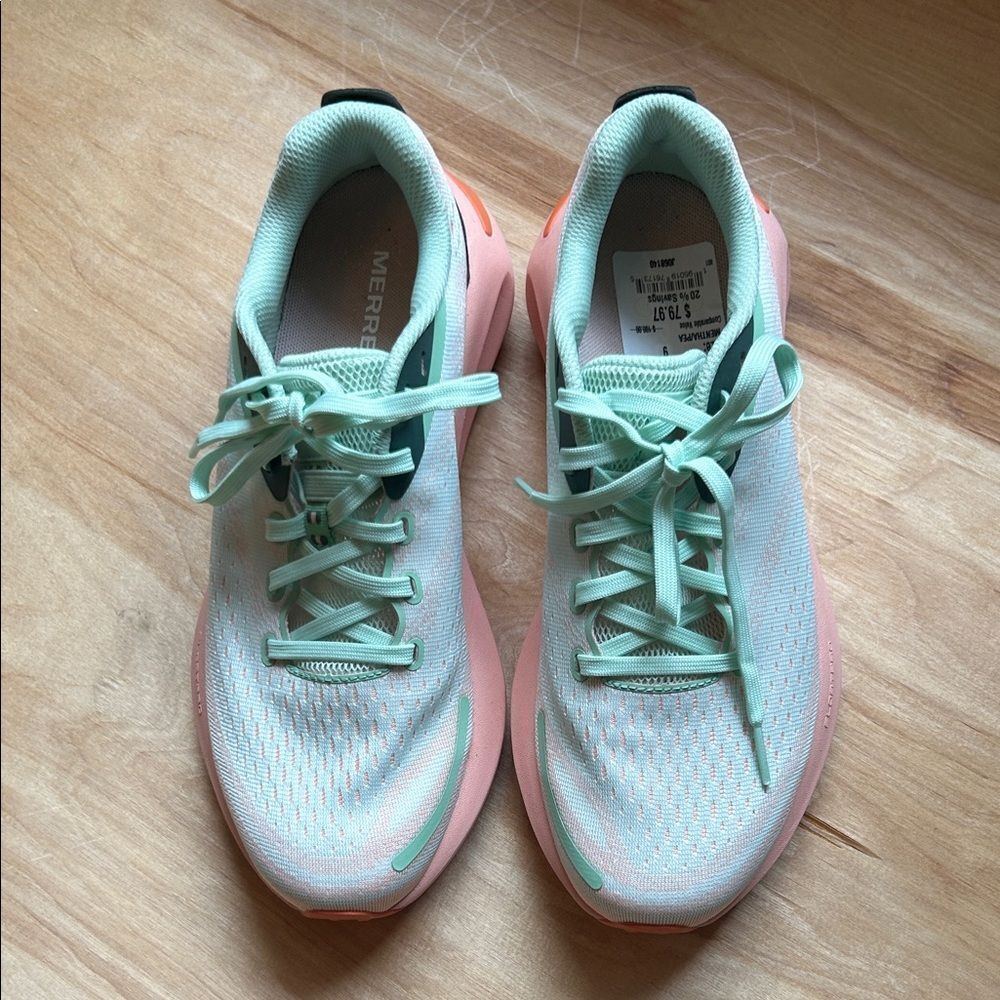 Merrell Women's Mint and Coral Running Shoes - Picture 4 of 6